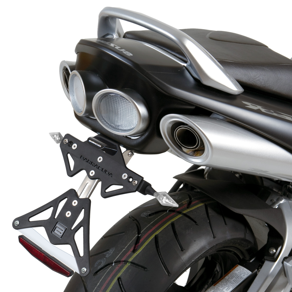 SUPPORT DE PLAQUE SUZUKI GSR 600 + SUPPORT FEU en abs Noir Mat